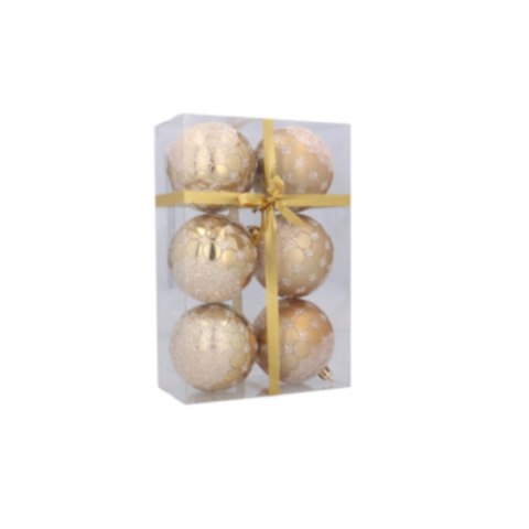 Bombki choinkowe 8cm kpl 6 szt ZŁOTE W2 Bombki choinkowe 8cm kpl 6 szt ZŁOTE W2