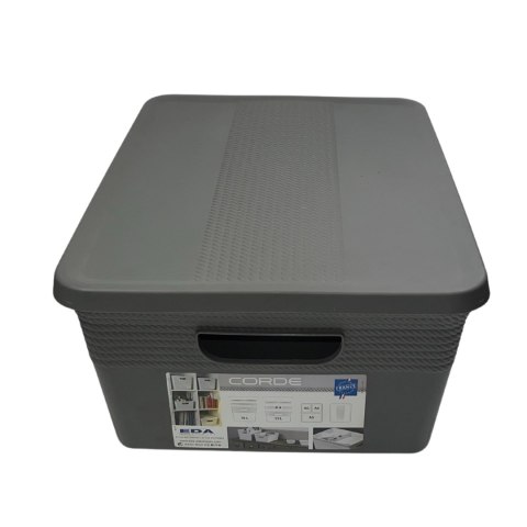 Pojemnik dekoracyjny 13L STORAGE z pokrywą SZARY Pojemnik dekoracyjny 13L STORAGE z pokrywą SZARY