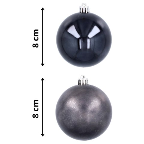 Ekskluzywna Bombka Choinkowa od Kamai Christmas Decoration® - Kolor Antracyt, Komplet 4 Sztuk Ekskluzywna Bombka Choinkowa od Kamai Christmas Decoration® - Kolor Antracyt, Komplet 4 Sztuk