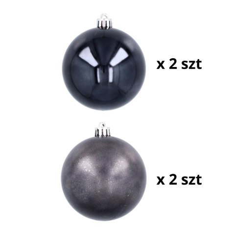 Ekskluzywna Bombka Choinkowa od Kamai Christmas Decoration® - Kolor Antracyt, Komplet 4 Sztuk Ekskluzywna Bombka Choinkowa od Kamai Christmas Decoration® - Kolor Antracyt, Komplet 4 Sztuk