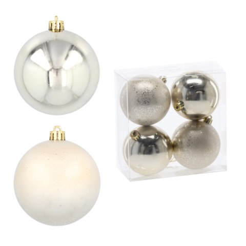 Ekskluzywna Bombka Choinkowa od Kamai Christmas Decoration® - Kolor Szampański, Komplet 4 Sztuk