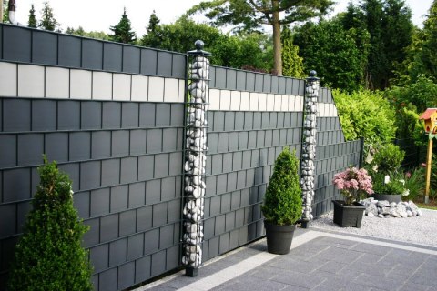 Taśma ogrodzeniowa PASKI 24 x 2,55mb CLASSIC 19cm PROTECTO™ GRAFIT + 48 klipsów GRATIS