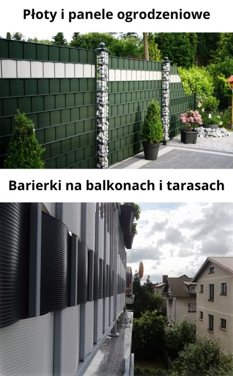 Taśma ogrodzeniowa PASKI 6 x 2,55mb CLASSIC 19cm PROTECTO™ ZIELONA + 12 klipsów GRATIS