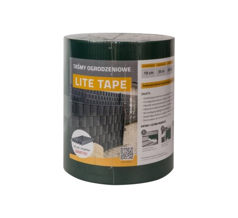 Taśma ogrodzeniowa ZIELONA 19cm x 35mb LITE PVC 450g/m2 + 20 klipsów GRATIS Taśma ogrodzeniowa ZIELONA 19cm x 35mb LITE PVC 450g/m2 + 20 klipsów GRATIS