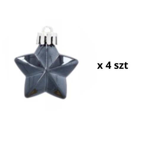Komplet 19 Bombek Choinkowych Kamai Christmas Decoration® - Kolor Antracyt z Gwiazdą na Czubek
