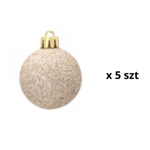 Komplet 19 Bombek Choinkowych Kamai Christmas Decoration® - Kolor Szampański z Gwiazdą na Czubek