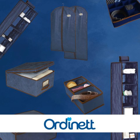 BLUE niebieski wiszący organizer do szafy 5 przegród 30X30X120cm
