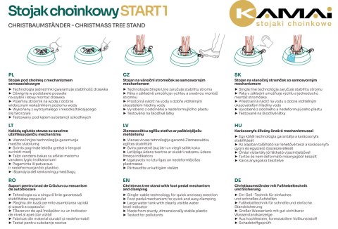 Stojak choinkowy Kamai® START 1 do drzewka 2 m. ZIELONY