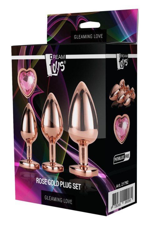 GLEAMING LOVE ROSE GOLD PLUG SET GLEAMING LOVE ROSE GOLD PLUG SET