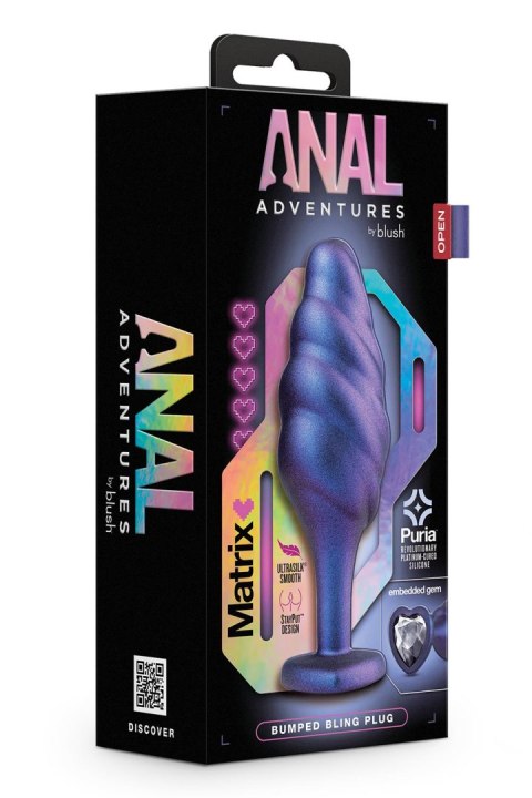 ANAL ADVENTURES MATRIX BUMPED BLING PLUG SAPPHIRE ANAL ADVENTURES MATRIX BUMPED BLING PLUG SAPPHIRE