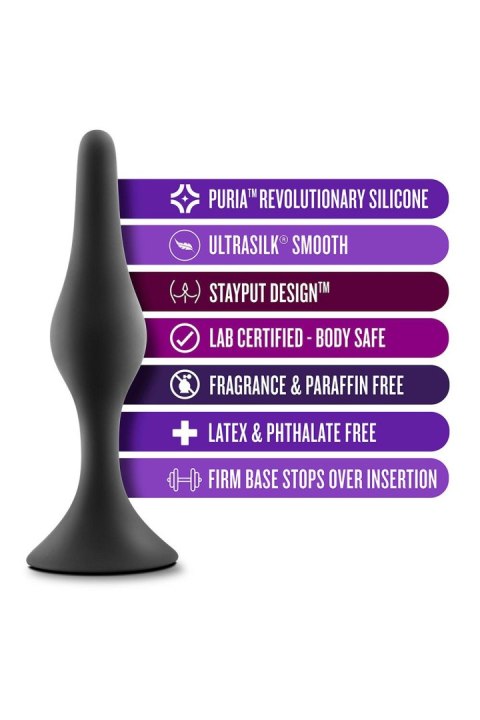 ANAL ADVENTURES PLATINUM SILICONE BEGINNER PLUG SMALL BLACK ANAL ADVENTURES PLATINUM SILICONE BEGINNER PLUG SMALL BLACK