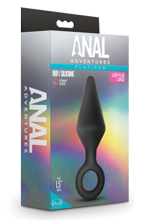 ANAL ADVENTURES PLATINUM SILICONE LOOP PLUG LARGE BLACK ANAL ADVENTURES PLATINUM SILICONE LOOP PLUG LARGE BLACK
