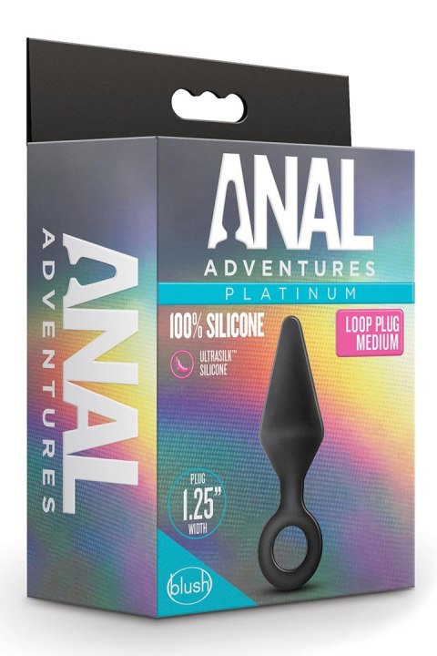 ANAL ADVENTURES PLATINUM SILICONE LOOP PLUG MEDIUM BLACK ANAL ADVENTURES PLATINUM SILICONE LOOP PLUG MEDIUM BLACK
