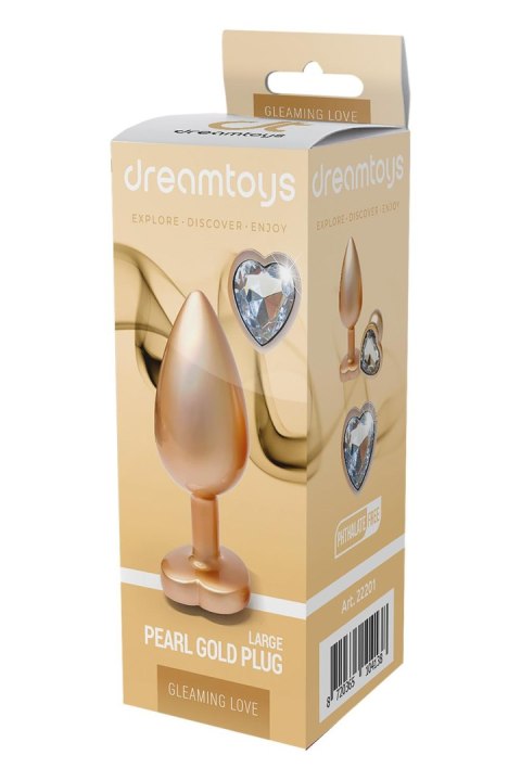 GLEAMING LOVE PEARL GOLD PLUG LARGE GLEAMING LOVE PEARL GOLD PLUG LARGE