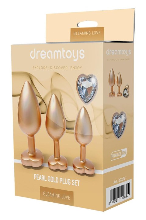 GLEAMING LOVE PEARL GOLD PLUG SET GLEAMING LOVE PEARL GOLD PLUG SET