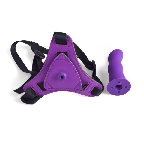 Strap-on majtki na szelkach z fioletowym dildo Strap-on majtki na szelkach z fioletowym dildo