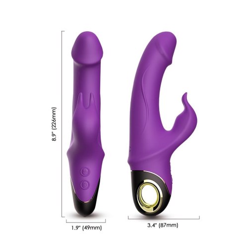 Wibrator królik z masażerem łechtaczki 22cm 9 tryb