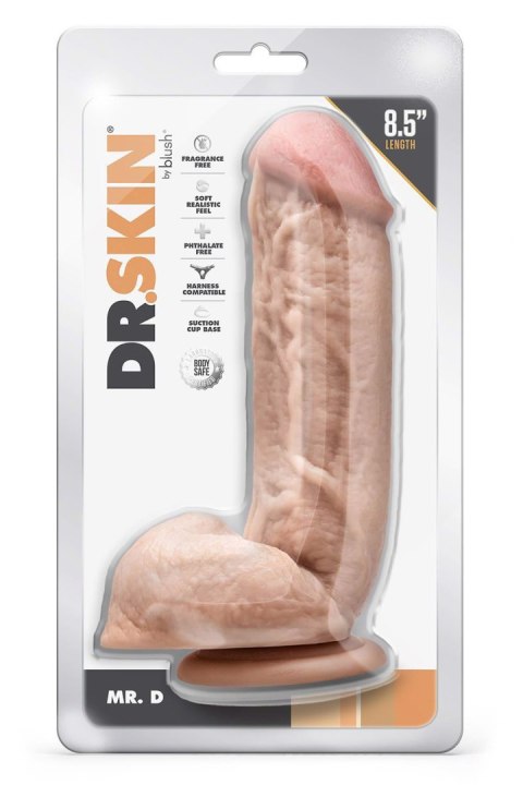 DR. SKIN MR. D 8.5 INCH DILDO WITH BALLS BEIGE DR. SKIN MR. D 8.5 INCH DILDO WITH BALLS BEIGE