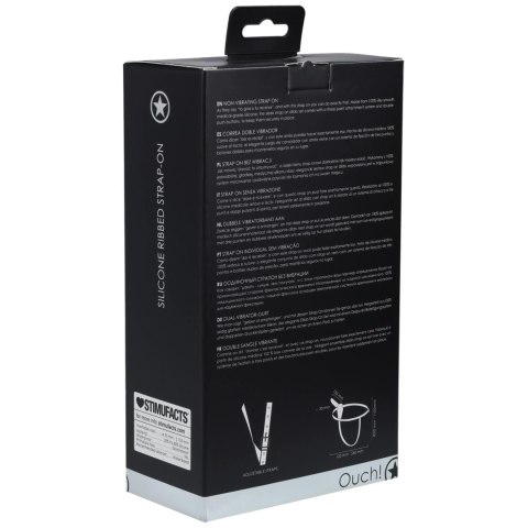Ouch! - Silicone Ribbed Strap-On - Adjustable - Black Ouch! - Silicone Ribbed Strap-On - Adjustable - Black