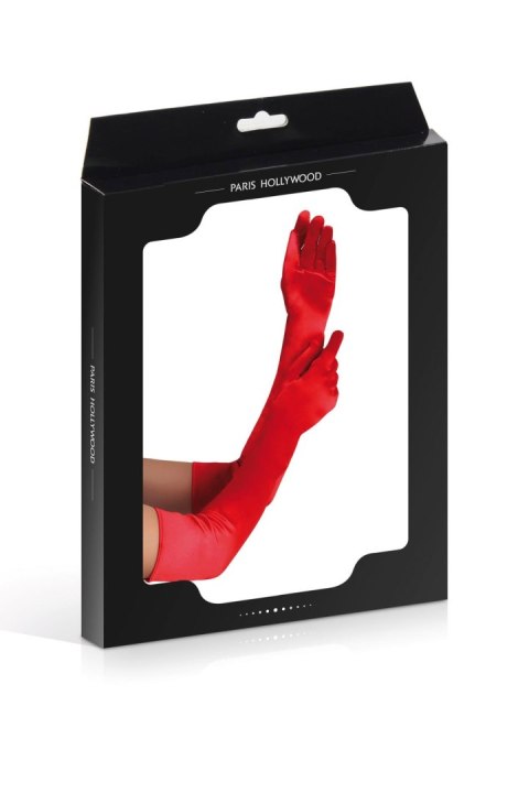 LONG SATIN RED GLOVES TU (Size: TU) LONG SATIN RED GLOVES TU (Size: TU)