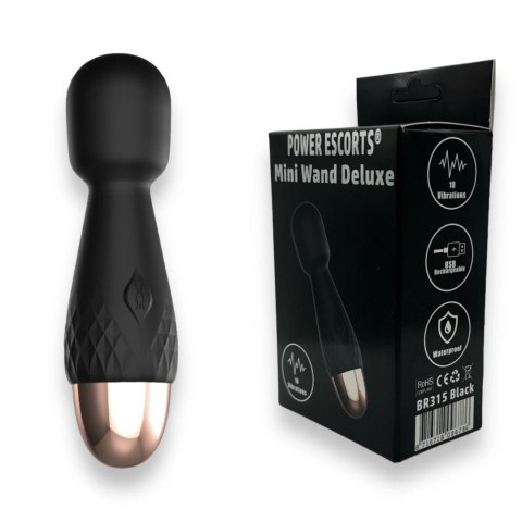 Power Escorts - Mini Wand De Luxe - Black - 11,6 Cm / 4.5 Inch Silicone Wand Massager Power Escorts - Mini Wand De Luxe - Black - 11,6 Cm / 4.5 Inch Silicone Wand Massager