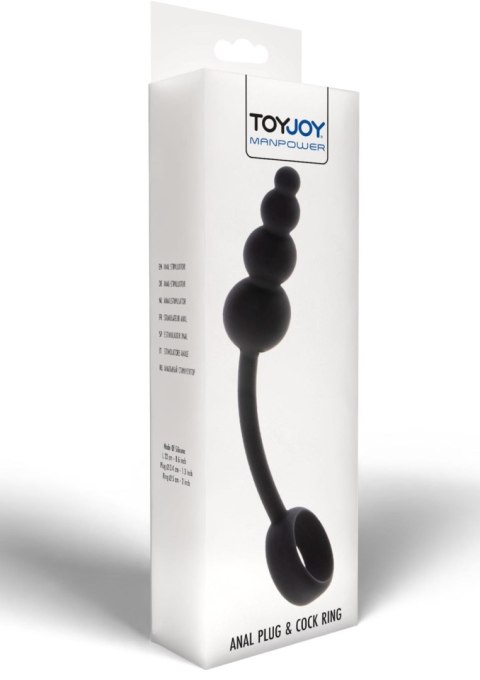 Anal Snake Plug & Penis Ring Black Anal Snake Plug & Penis Ring Black
