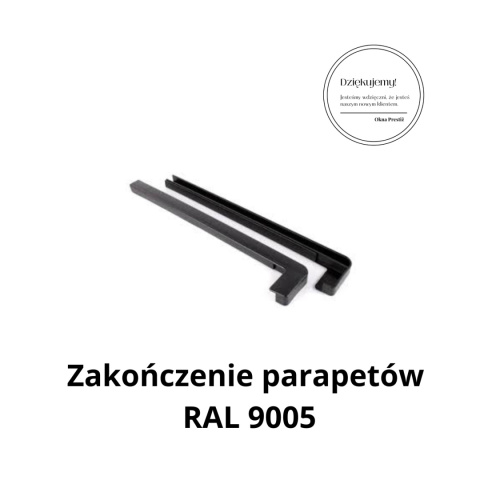 ZAŚLEPKI, BOCZKI PCV DO PARAPETÓW PROSTYCH ZAKOŃCZENIA CZARNE RAL9005 40cm ZAŚLEPKI, BOCZKI PCV DO PARAPETÓW PROSTYCH ZAKOŃCZENIA CZARNE RAL9005 40cm