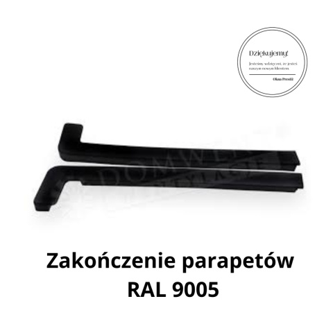 ZAŚLEPKI, BOCZKI PCV DO PARAPETÓW PROSTYCH ZAKOŃCZENIA CZARNE RAL9005 40cm ZAŚLEPKI, BOCZKI PCV DO PARAPETÓW PROSTYCH ZAKOŃCZENIA CZARNE RAL9005 40cm