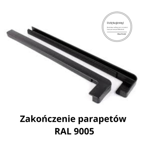 ZAŚLEPKI, BOCZKI PCV DO PARAPETÓW PROSTYCH ZAKOŃCZENIA CZARNE RAL9005 40cm ZAŚLEPKI, BOCZKI PCV DO PARAPETÓW PROSTYCH ZAKOŃCZENIA CZARNE RAL9005 40cm