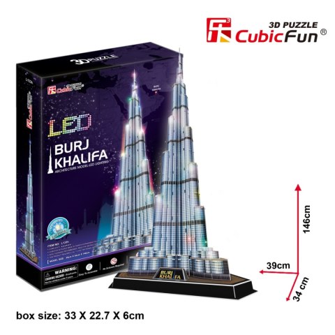 CUBIC FUN PUZZLE 3D LED BURJ KHALIFA 136 EL. - L133H CUBIC FUN PUZZLE 3D LED BURJ KHALIFA 136 EL. - L133H