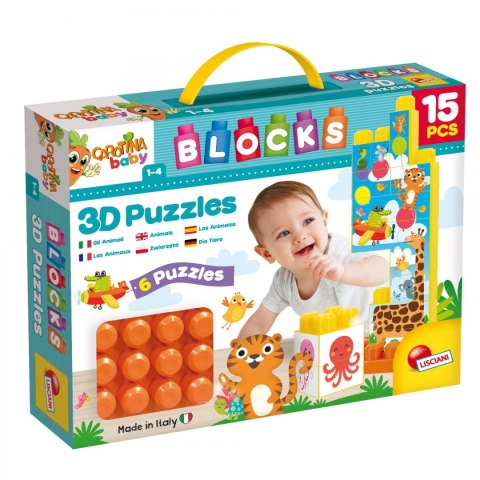 LISCIANI CAROTINA BABY KLOCKI Z OBRAZKAMI ZWIERZĘTA 15 EL. LISCIANI CAROTINA BABY KLOCKI Z OBRAZKAMI ZWIERZĘTA 15 EL.