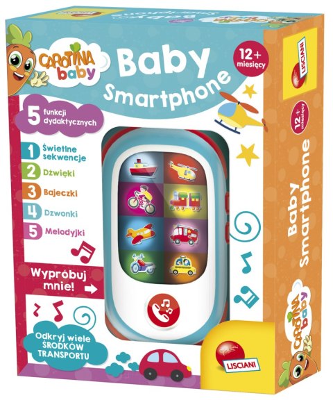 LISCIANI CAROTINA ELEKTRONICZNY BABY SMARTPHONE Z 5 FUNKCJAMI DYDAKTYCZNYMI LISCIANI CAROTINA ELEKTRONICZNY BABY SMARTPHONE Z 5 FUNKCJAMI DYDAKTYCZNYMI