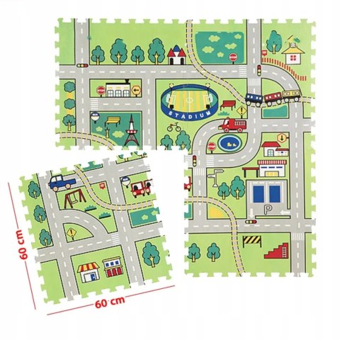 Gruba mata piankowa Eva duże puzzle pankowe 120x120x 1cm ulica EM2002S Gruba mata piankowa Eva duże puzzle pankowe 120x120x 1cm ulica EM2002S