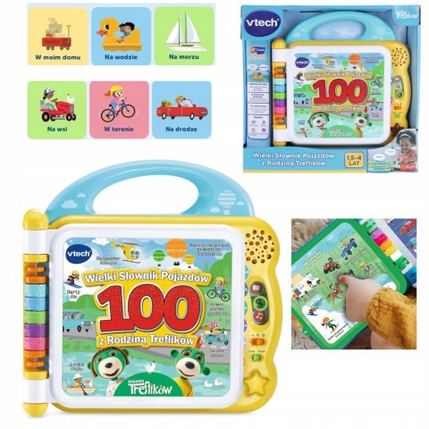 Wielki słownik pojazdów z rodziną Treflików polsko - angielski Vtech 61799 Wielki słownik pojazdów z rodziną Treflików polsko - angielski Vtech 61799