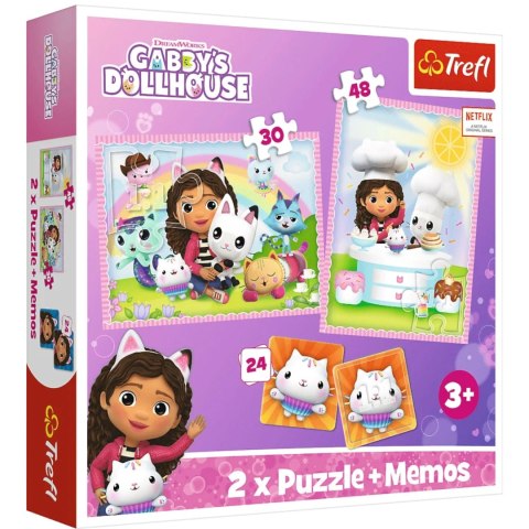 Puzzle 2w1+ Memos Koci Domek Gabi 3+ Gabi z Kocim Przyjacielem Trefl 93382 Puzzle 2w1+ Memos Koci Domek Gabi 3+ Gabi z Kocim Przyjacielem Trefl 93382