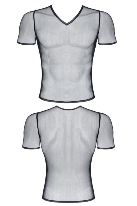 Męski t-shirt z elastycznej siatki w serek l Męski t-shirt z elastycznej siatki w serek l