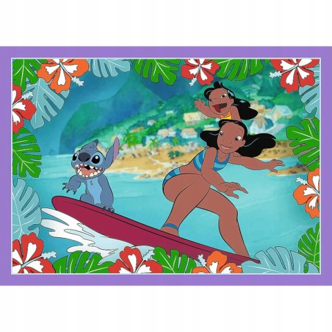 Puzzle 4w1 Lilo & Stitch Szalony dzień Trefl 34633 Puzzle 4w1 Lilo & Stitch Szalony dzień Trefl 34633