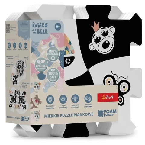 Puzzle piankowe układanka puzzlopianka Bobaski i miś kontrastowe baby 61616 Puzzle piankowe układanka puzzlopianka Bobaski i miś kontrastowe baby 61616