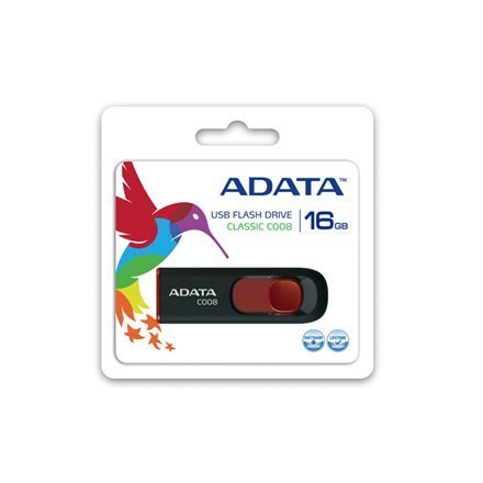 ADATA | C008 | 16 GB | USB 2.0 | Black/Red ADATA | C008 | 16 GB | USB 2.0 | Black/Red