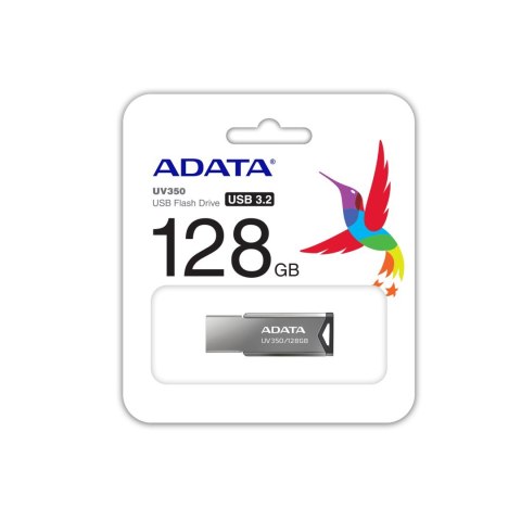 ADATA | USB Flash Drive | UV350 | 128 GB | USB 3.2 | Srebrny ADATA | USB Flash Drive | UV350 | 128 GB | USB 3.2 | Srebrny