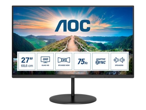 AOC | LCD Monitor | Q27V4EA | 27 " | IPS | QHD | 16:9 | 75 Hz | 4 ms | 2560 x 1440 | 250 cd/m² | Headphone out | HDMI ports quan AOC | LCD Monitor | Q27V4EA | 27 " | IPS | QHD | 16:9 | 75 Hz | 4 ms | 2560 x 1440 | 250 cd/m² | Headphone out | HDMI ports quan