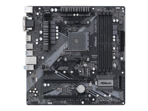 ASRock B450M PRO4 R2.0 | Processor family AMD | Processor socket AM4 | DDR4 | Supported hard disk drive interfaces SATA, M.2 | N ASRock B450M PRO4 R2.0 | Processor family AMD | Processor socket AM4 | DDR4 | Supported hard disk drive interfaces SATA, M.2 | N