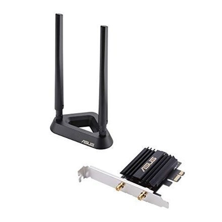Asus | Network adapter | IEEE 802.11b | IEEE 802.11a | IEEE 802.11g | IEEE 802.11n | Bluetooth 5.0 | 802.11ax | PCI Express Asus | Network adapter | IEEE 802.11b | IEEE 802.11a | IEEE 802.11g | IEEE 802.11n | Bluetooth 5.0 | 802.11ax | PCI Express