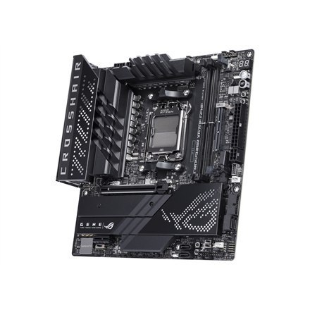 Asus | ROG CROSSHAIR X670E GENE | Processor family AMD | Processor socket AM5 | DDR5 DIMM | Memory slots 2 | Supported hard disk Asus | ROG CROSSHAIR X670E GENE | Processor family AMD | Processor socket AM5 | DDR5 DIMM | Memory slots 2 | Supported hard disk