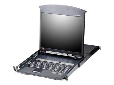 Aten KL1516AM-AXA-AG 16-portowy przełącznik KVM Cat 5 Dual Rail 17" LCD z portem Daisy-Chain | Aten Aten KL1516AM-AXA-AG 16-portowy przełącznik KVM Cat 5 Dual Rail 17" LCD z portem Daisy-Chain | Aten