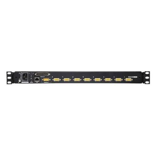 Aten | Przełącznik KVM over IP z portem Daisy-Chain i obsługą urządzeń peryferyjnych USB | CL5708IN 8-Port PS/2-USB VGA 19" LCD