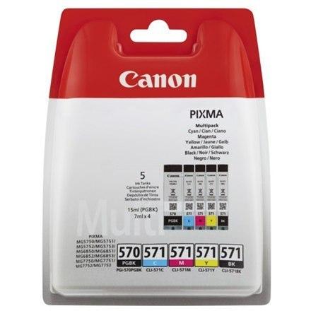 Black Yellow Cyan Magenta Ink tank 570/CLI-571 PGBK/BK/C/M/Y Multi Pack Canon PGI Black Yellow Cyan Magenta Ink tank 570/CLI-571 PGBK/BK/C/M/Y Multi Pack Canon PGI