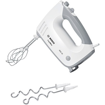 Bosch | ErgoMixx MFQ36400 | Mixer | Hand Mixer | 450 W | Number of speeds 5 | Turbo mode | White/Grey Bosch | ErgoMixx MFQ36400 | Mixer | Hand Mixer | 450 W | Number of speeds 5 | Turbo mode | White/Grey