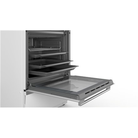 Bosch | Integrated timer | Cooker | HLT59E020U | Hob type Induction | Oven type Electric | White | Width 60 cm | Electronic igni Bosch | Integrated timer | Cooker | HLT59E020U | Hob type Induction | Oven type Electric | White | Width 60 cm | Electronic igni