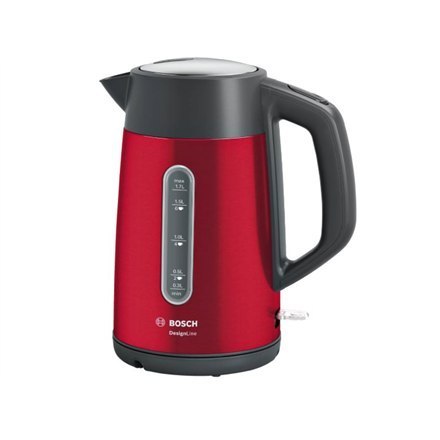 Bosch | Kettle | DesignLine TWK4P434 | Electric | 2400 W | 1.7 L | Stainless steel | 360° rotational base | Red/Black Bosch | Kettle | DesignLine TWK4P434 | Electric | 2400 W | 1.7 L | Stainless steel | 360° rotational base | Red/Black